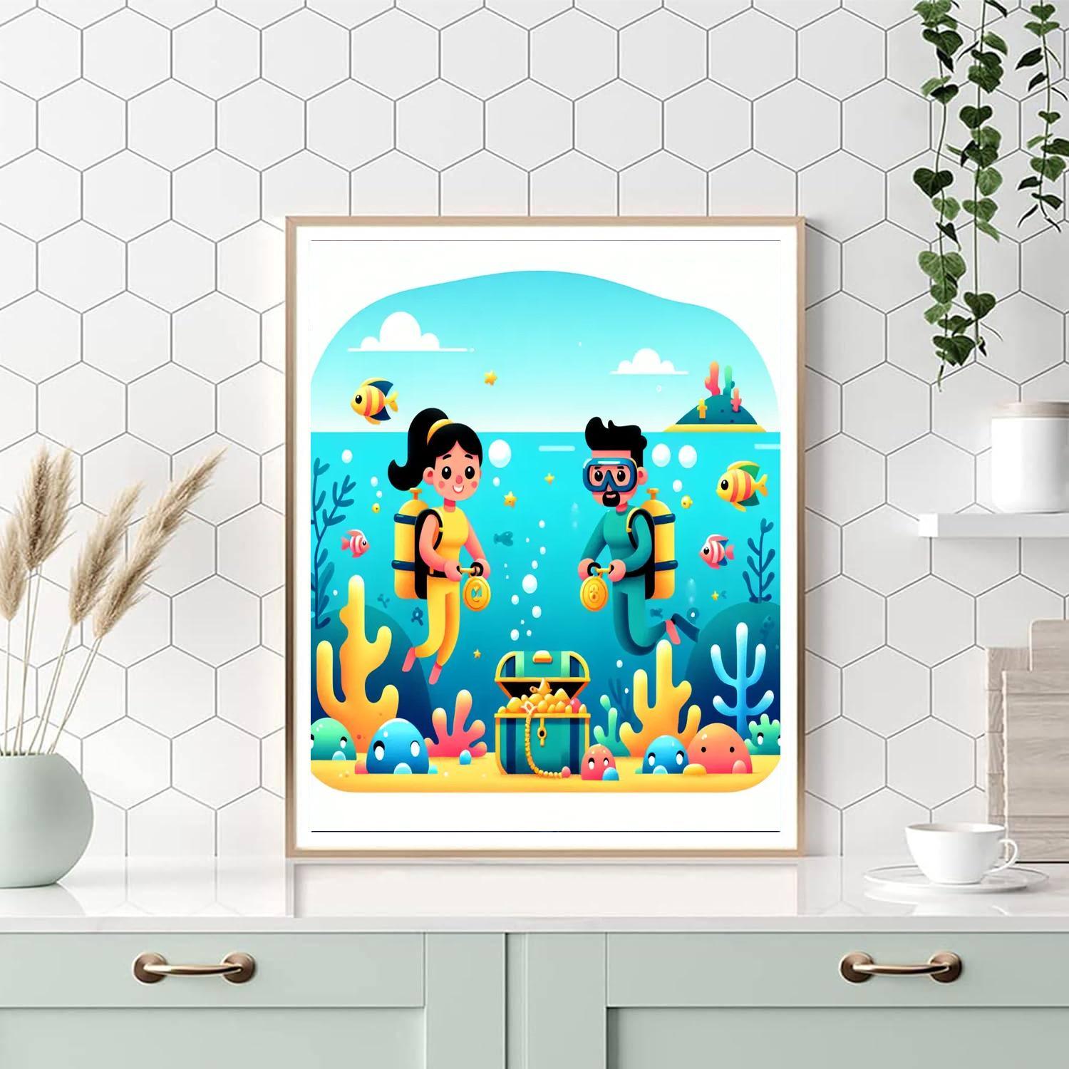 Undersea Treasure Voyage Numbered Painting Kits