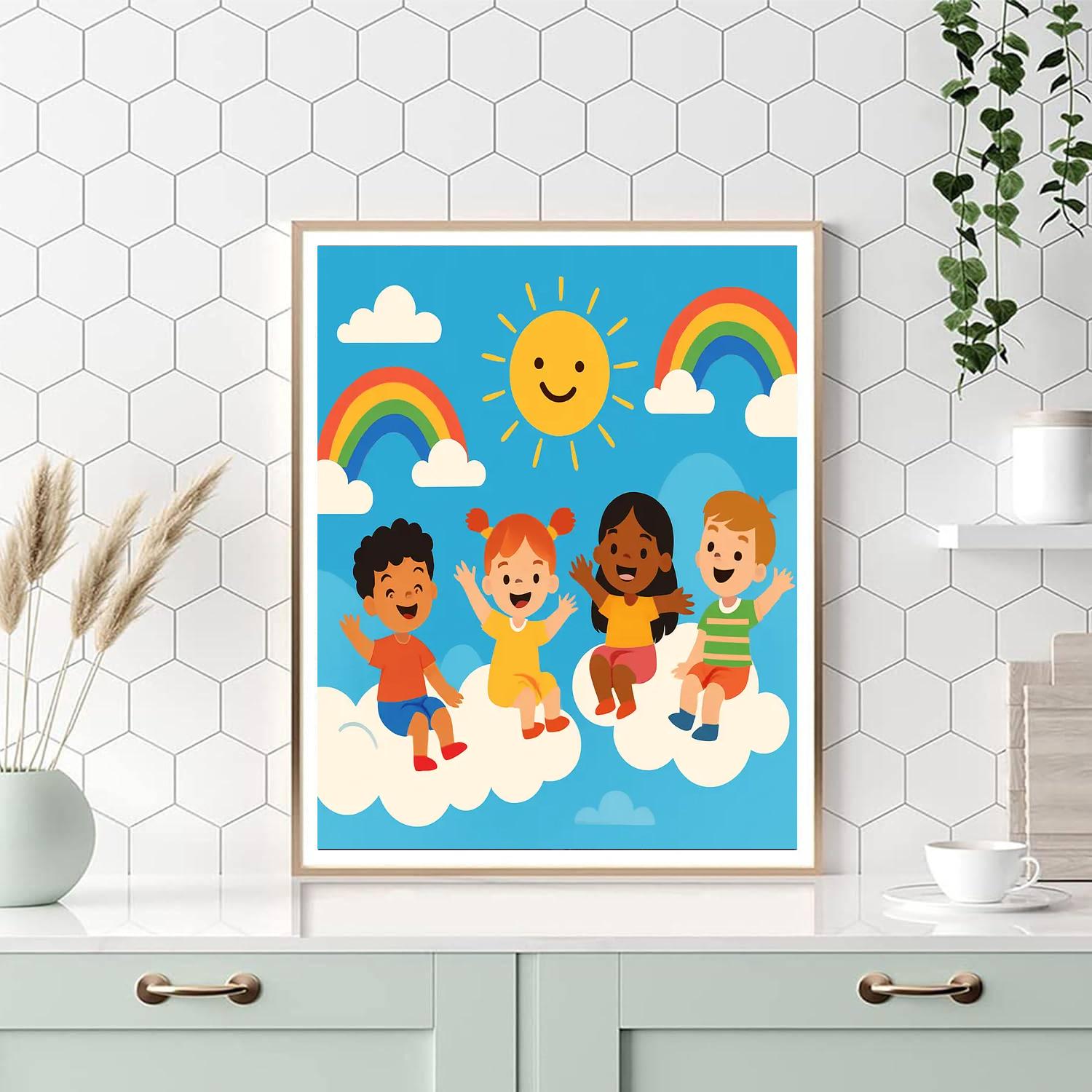Happy Cloud Riders Numbered Painting Kits