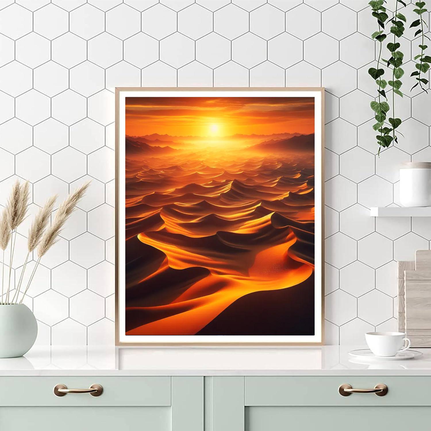 Vibrant Desert Sunrise Painting Number Kit