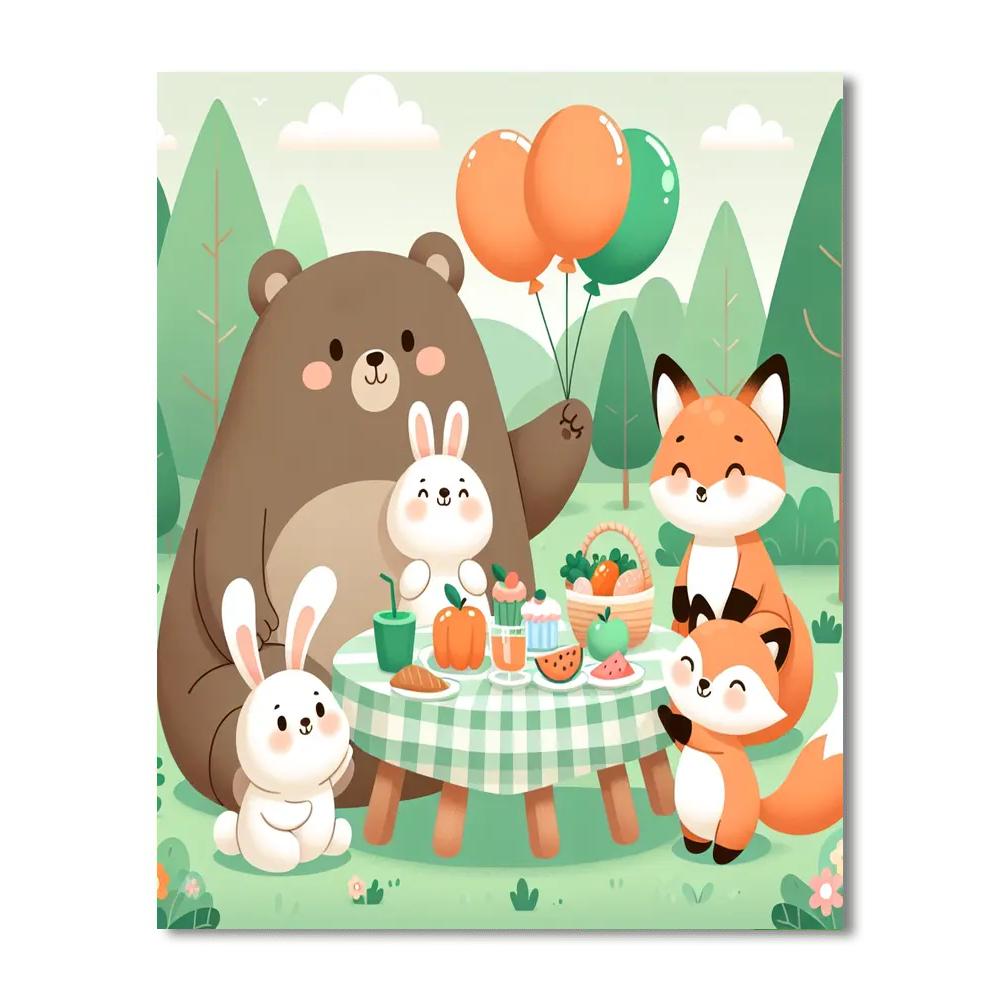 Happy Forest Party Painting By Numbers Kit