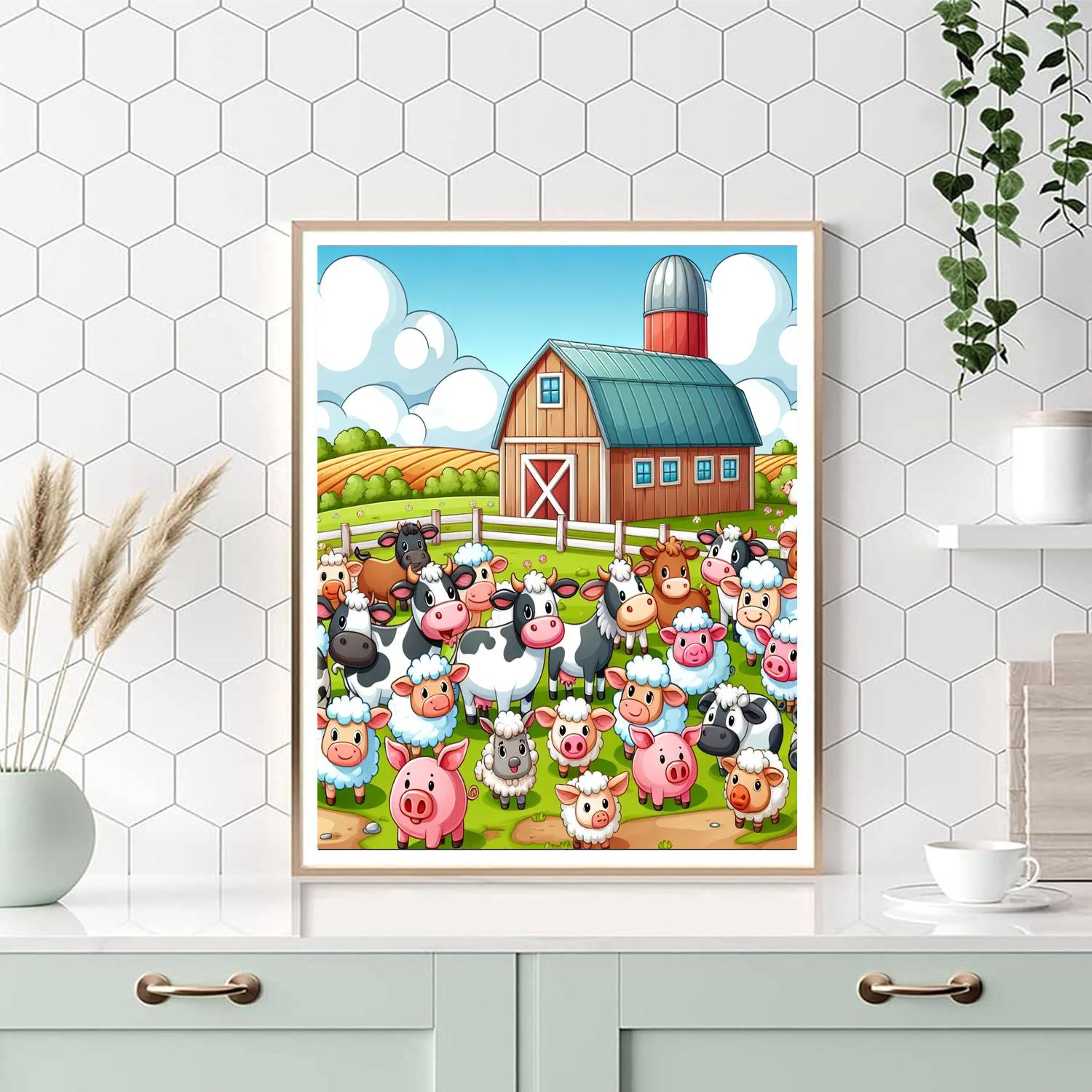 Playful Farmyard Adventure Painting Number Kit