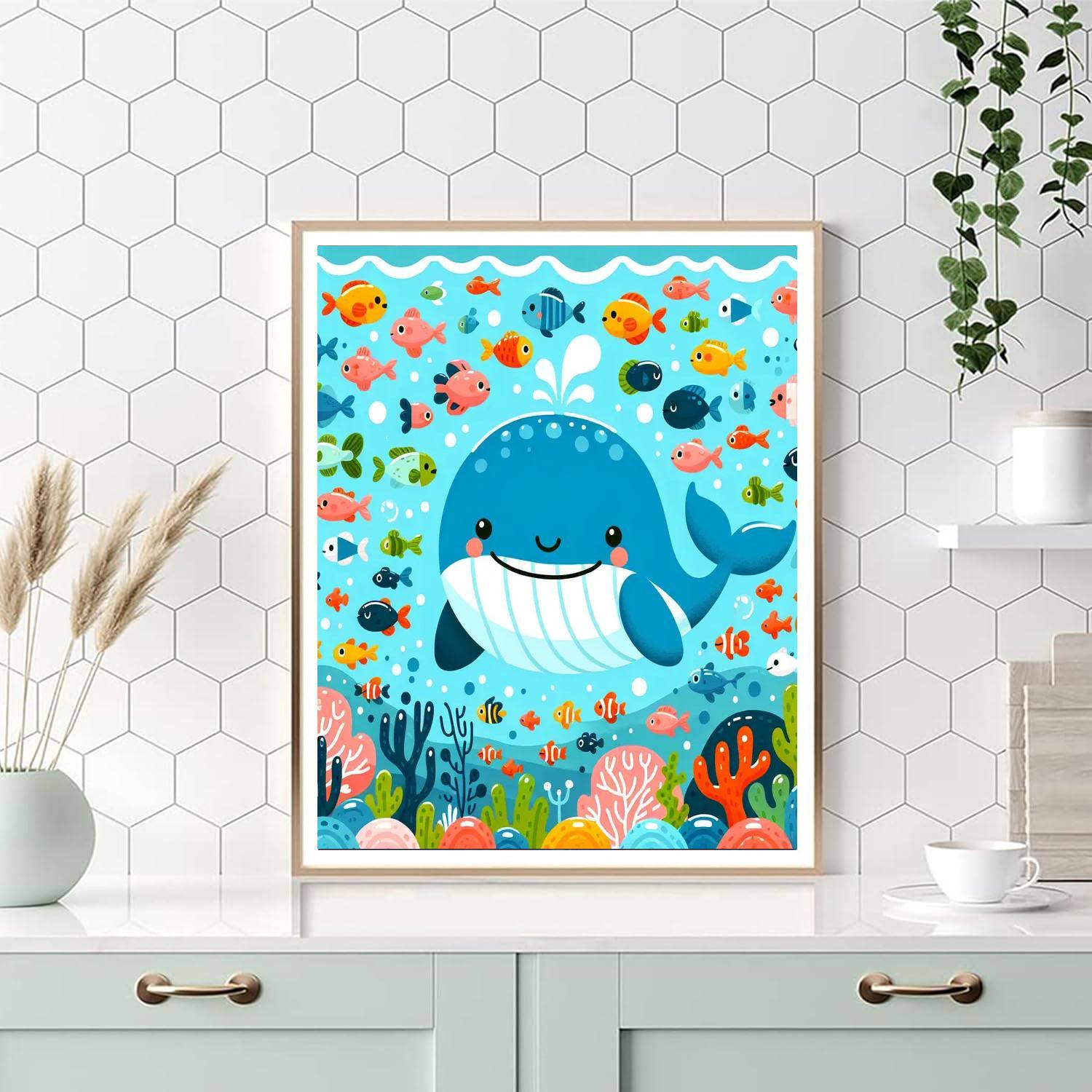 Whale's Deep Sea Quest Paint By Numbers Art