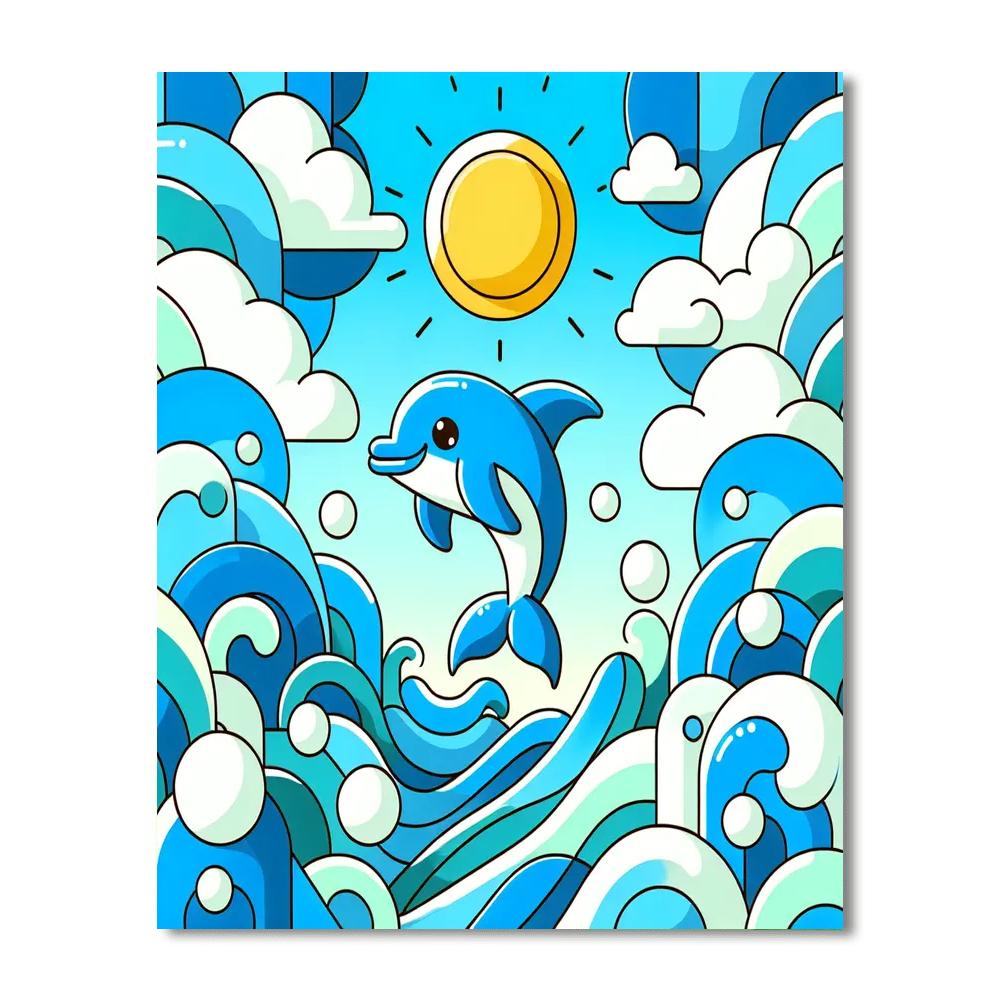 Sunny Dolphin Adventure Painting Number Kit