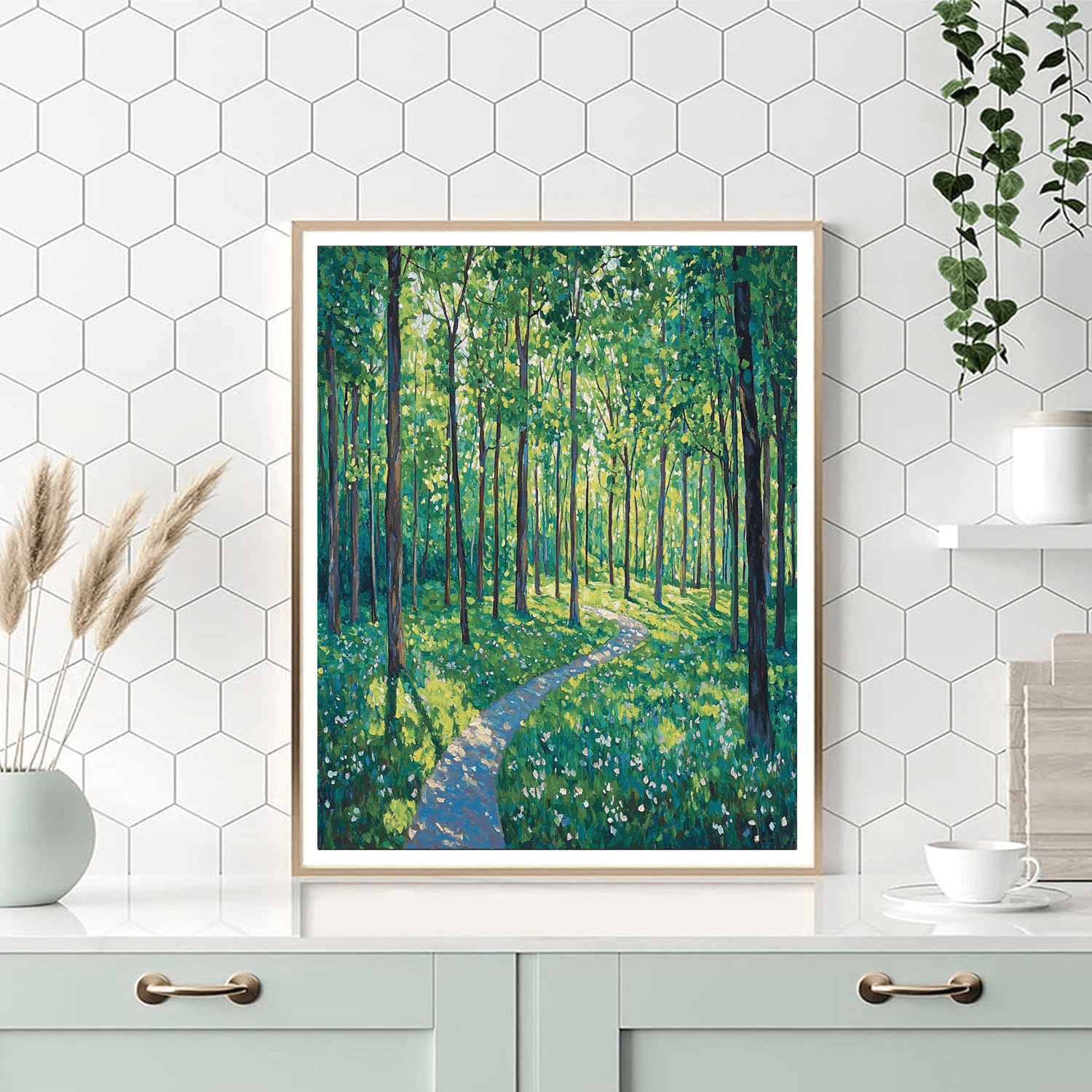 Monet Inspired Serene Forest Walk  Paint By Numbers