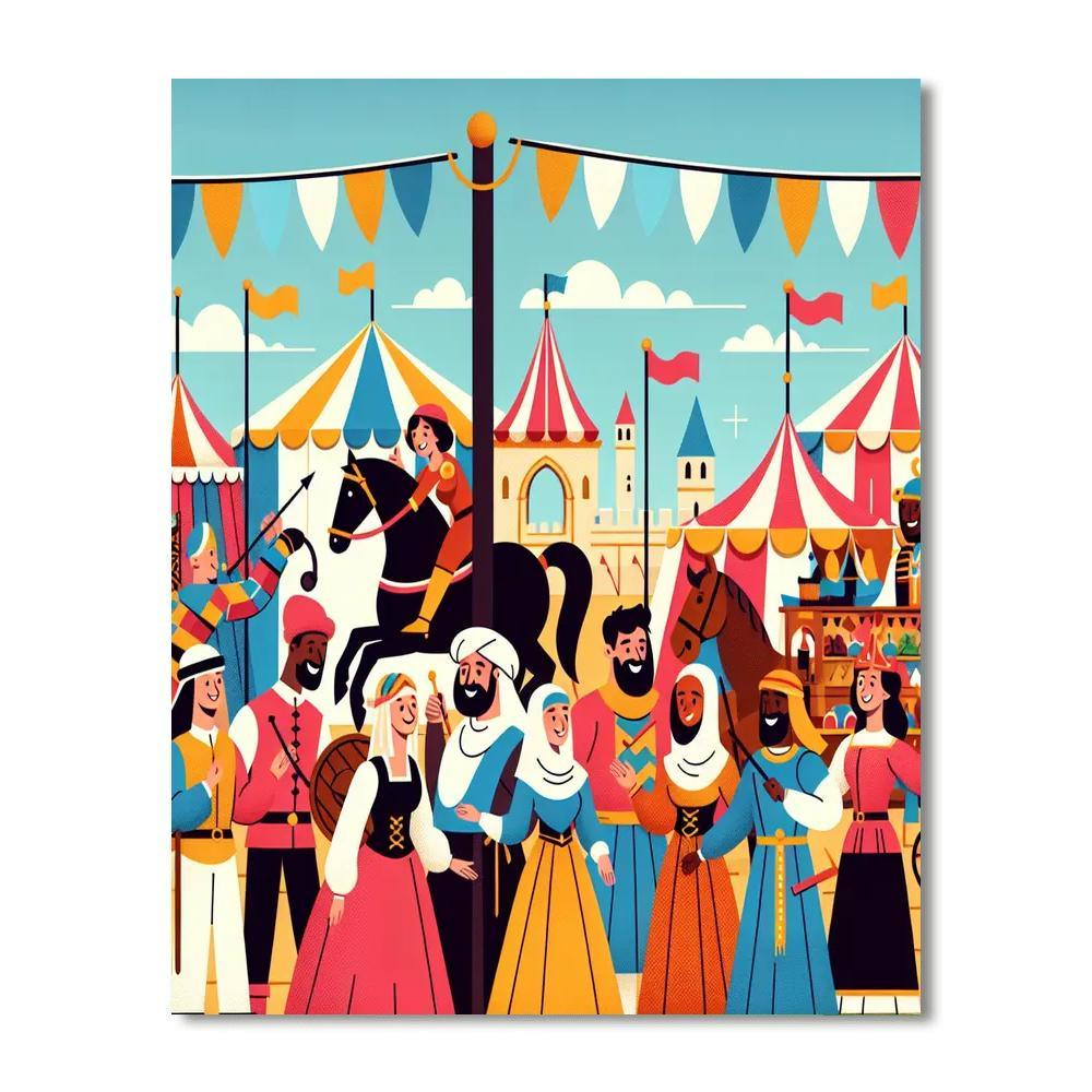 Medieval Fairground Fun Paint By Color