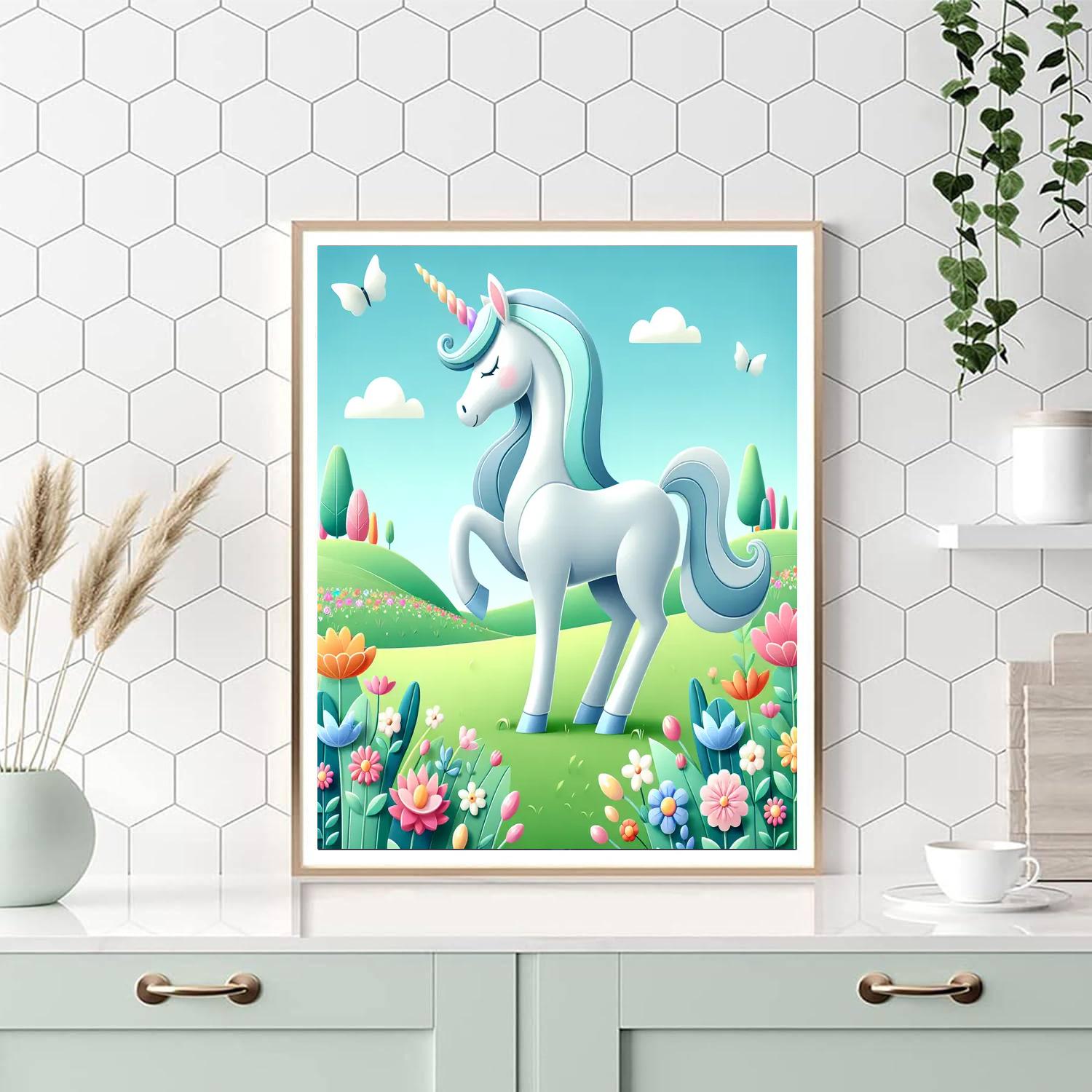 Mystical Unicorn's Meadow DIY Paint By Numbers