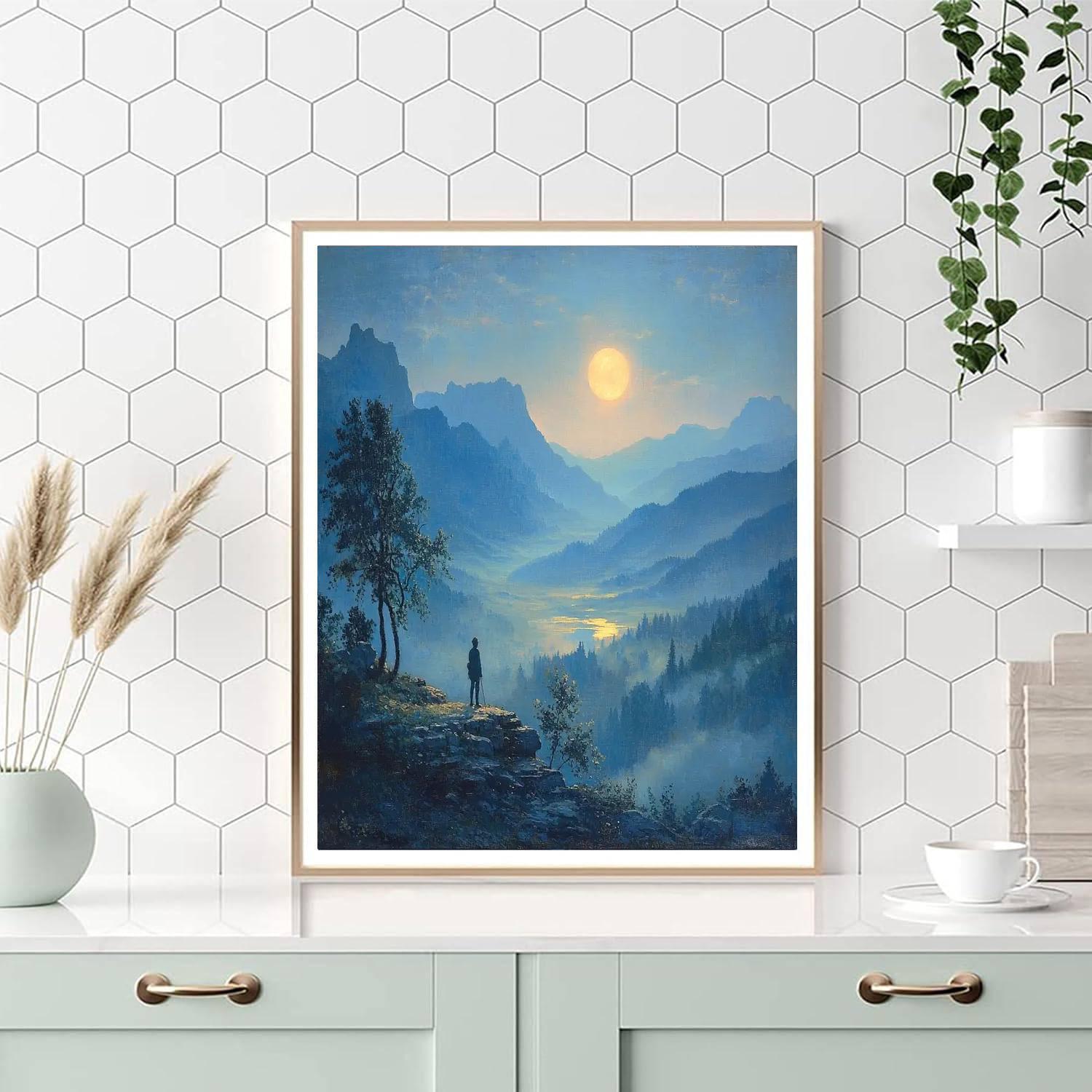 Caspar David Friedrich Inspired Nocturnal Harmony  Paint By Numbers Kits