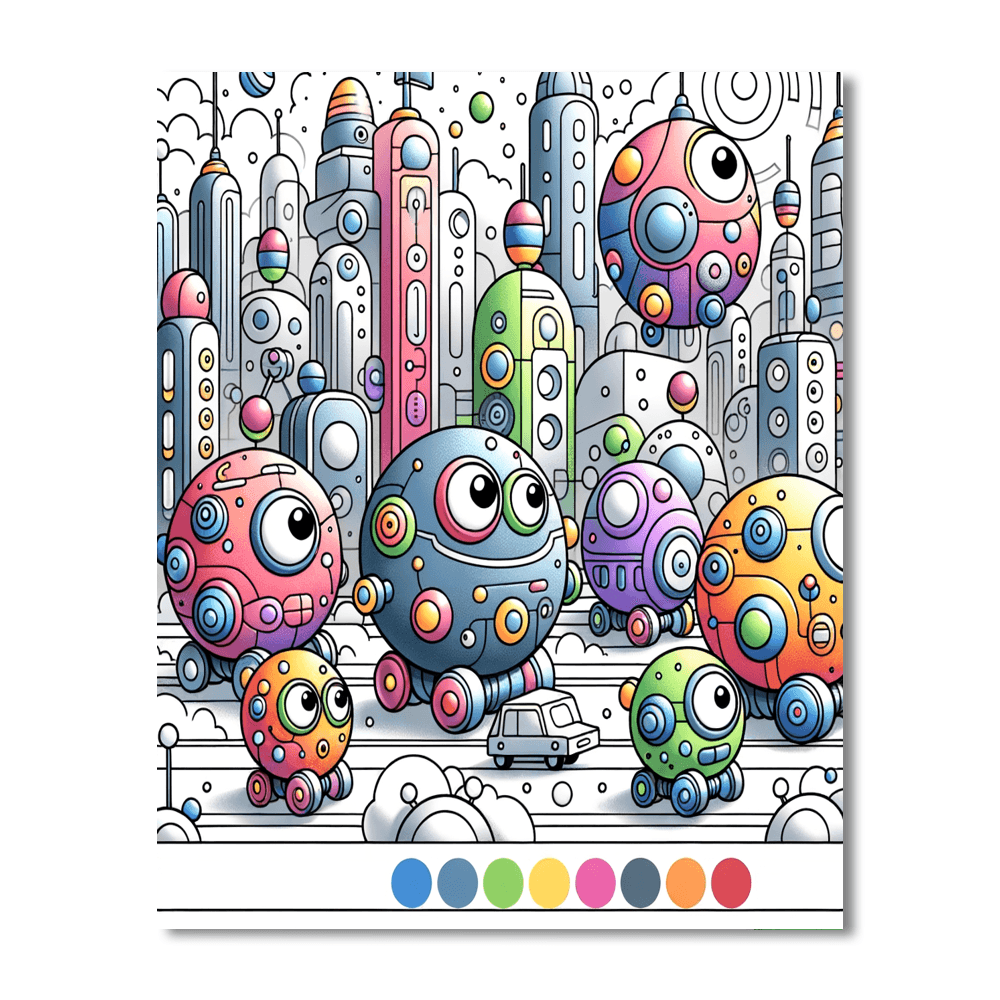 Funky Robot Adventures Paint By Number