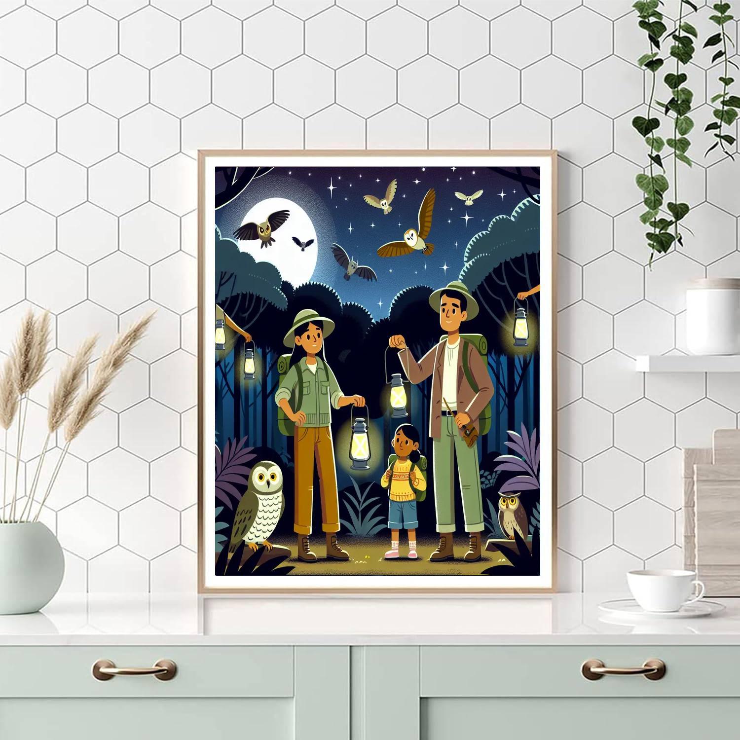Jungle Nocturnal Adventure Painting By Numbers Kit
