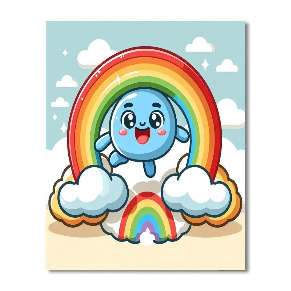 Bouncy Rainbow Friend DIY Paint By Numbers