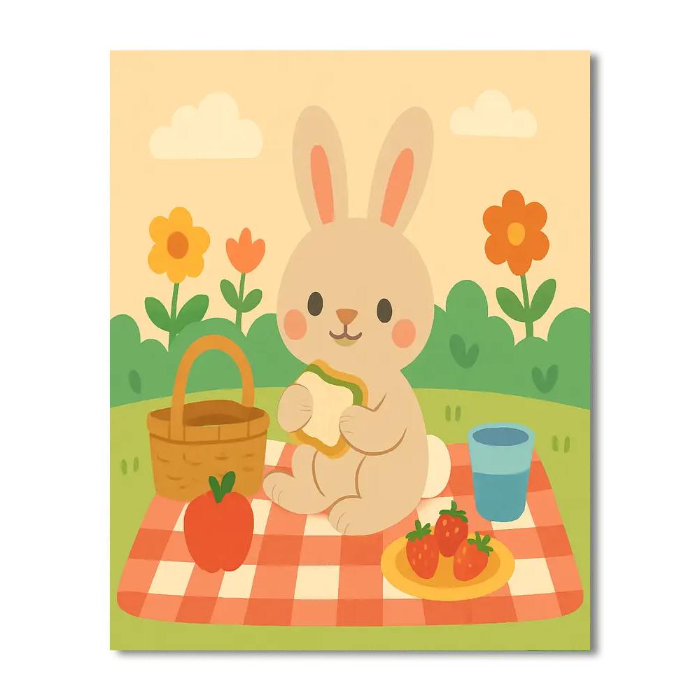 Charming Rabbit's Garden Picnic DIY Paint By Numbers