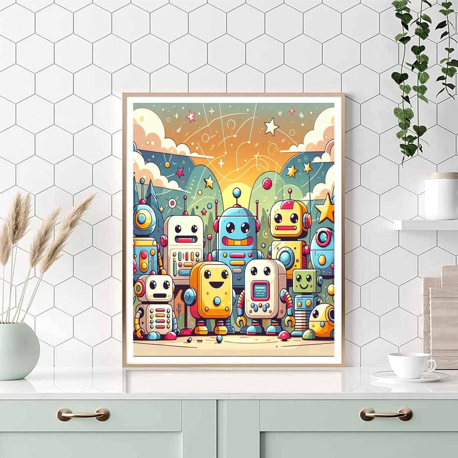 Friendly Robot Crew Paint By Numbers Kits
