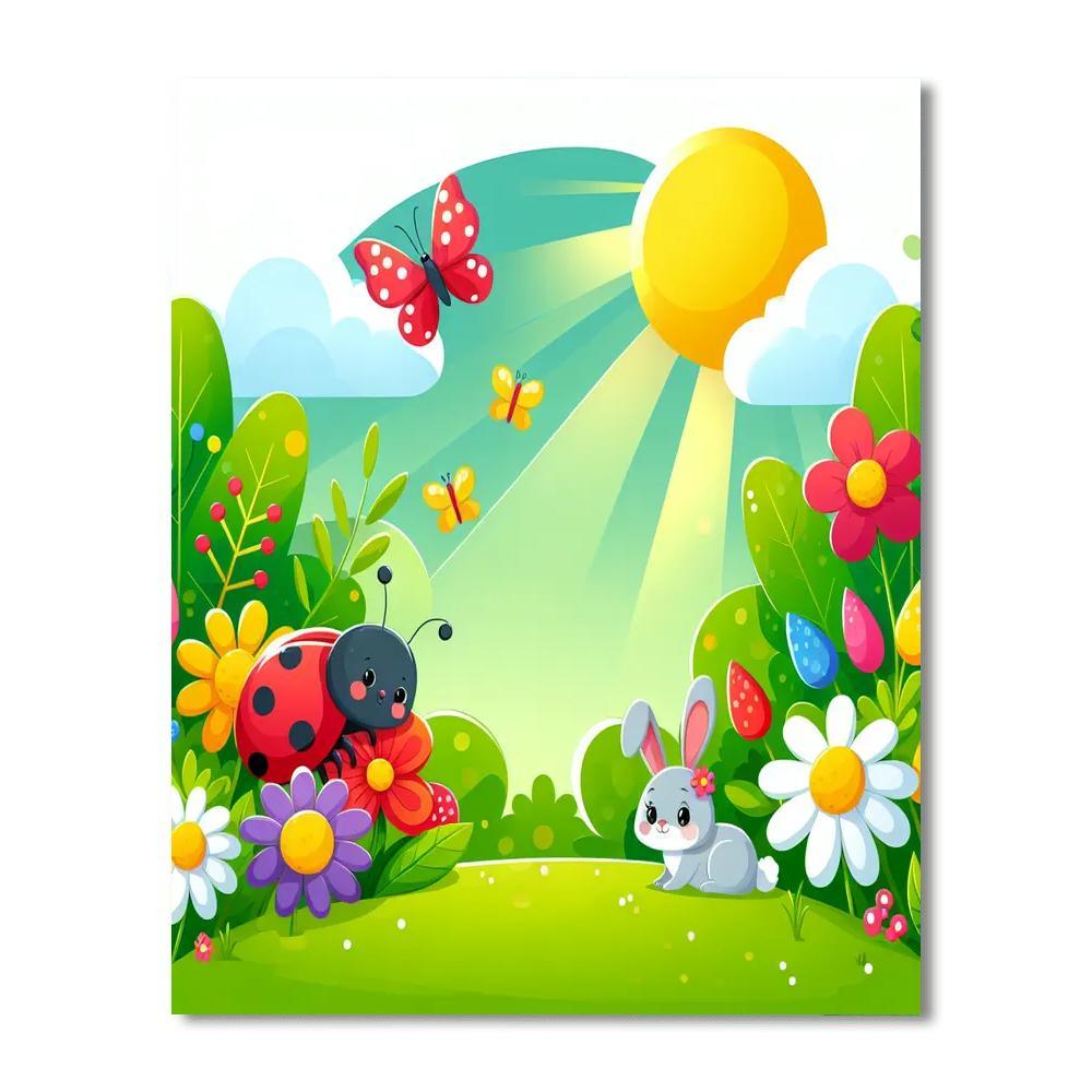 Garden Of Playful Critters Painting By Numbers Kit