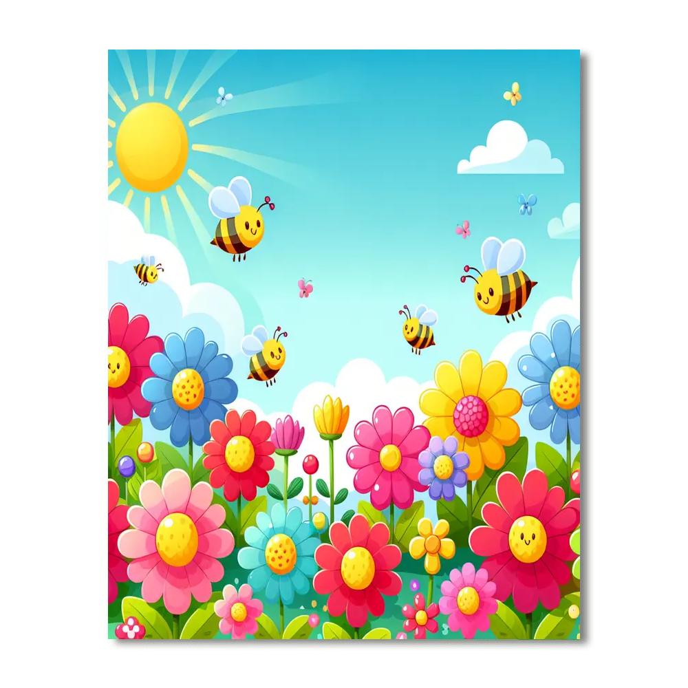 Happy Springtime Garden DIY Paint By Numbers