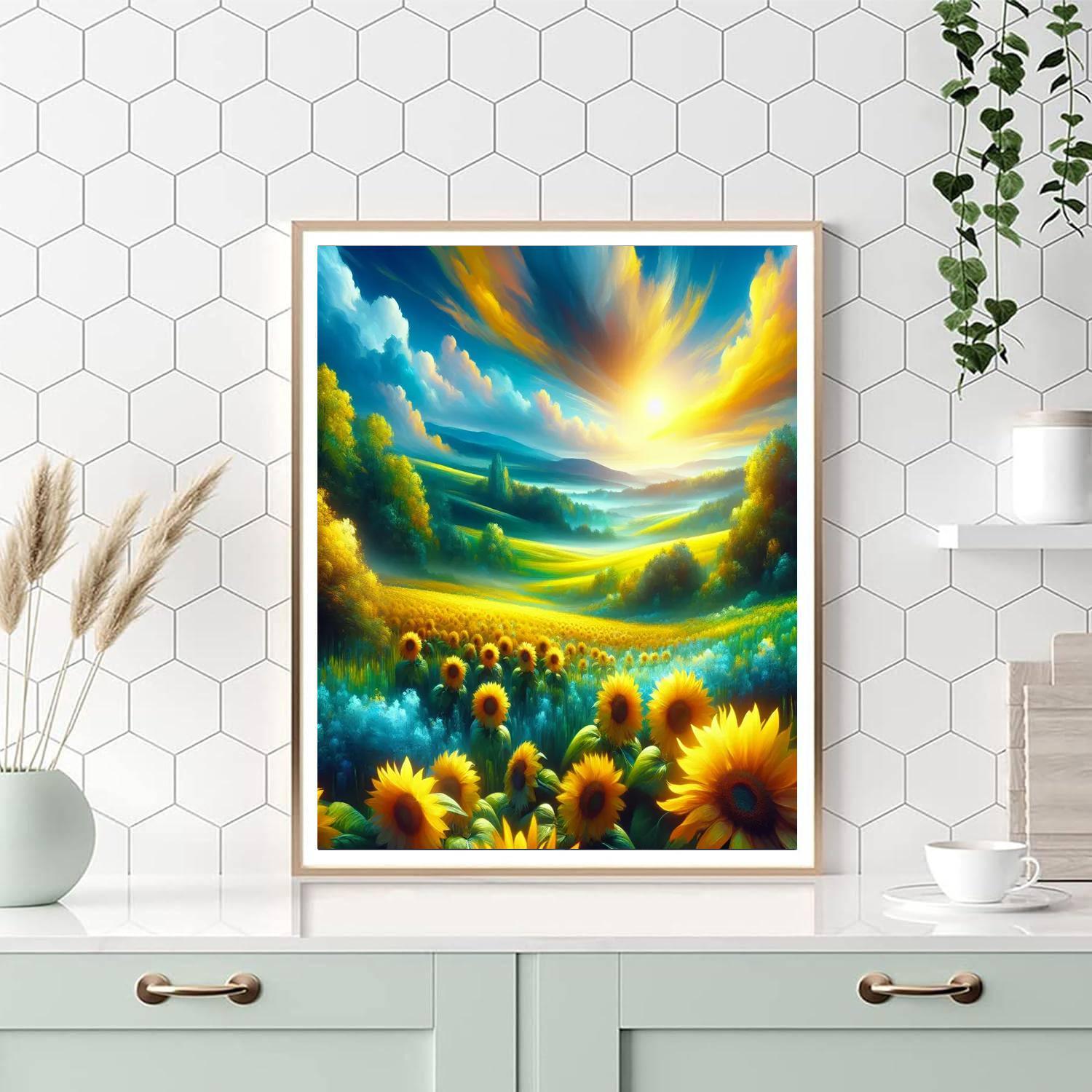 Sunflower's Radiant Bloom Painting By Numbers Kit