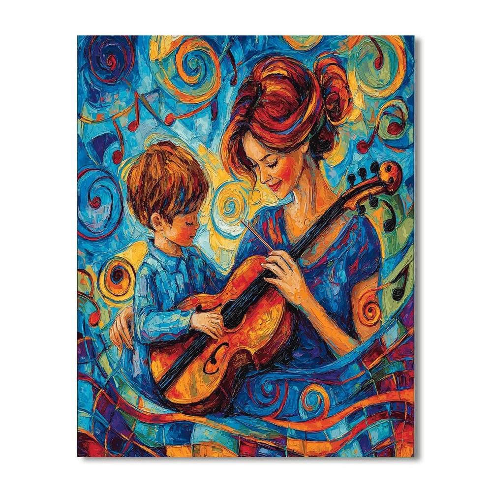 Mom And Child In Harmony Painting Number Kit
