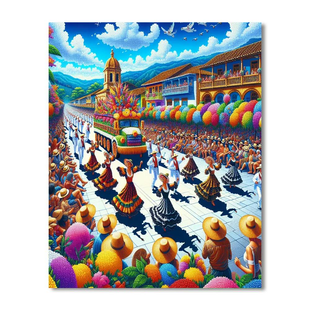 Fiesta De Las Flores Y Del Café - Colombia Painting By Numbers Kit