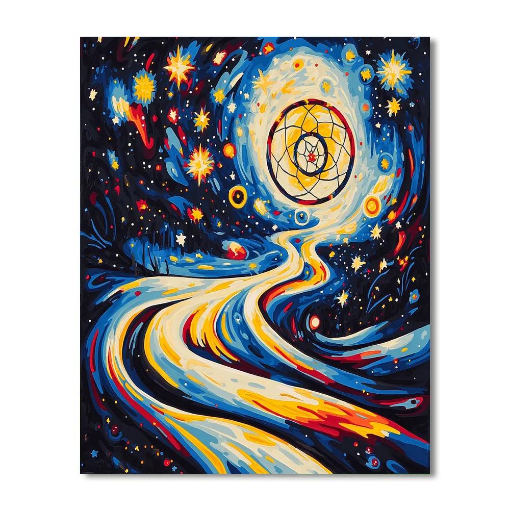 Joan Miró Inspired Cosmic Dreamcatcher  Paint By Color