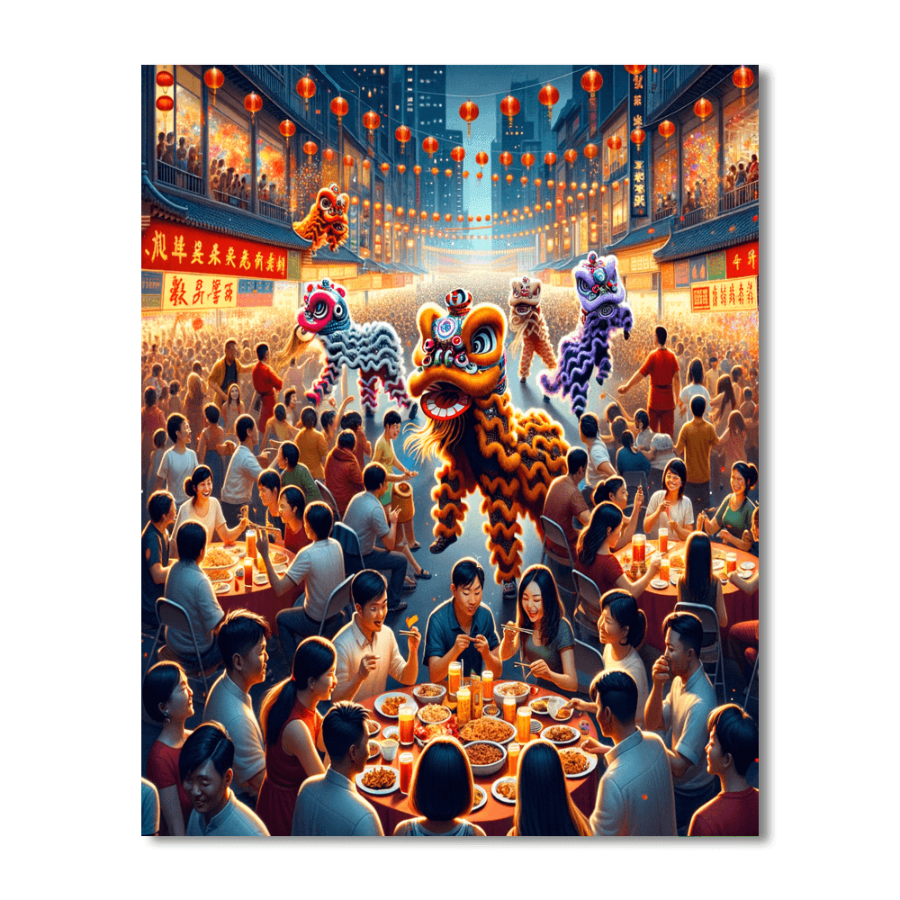 Chinese New Year - Various Locations, China Painting By Numbers Kit