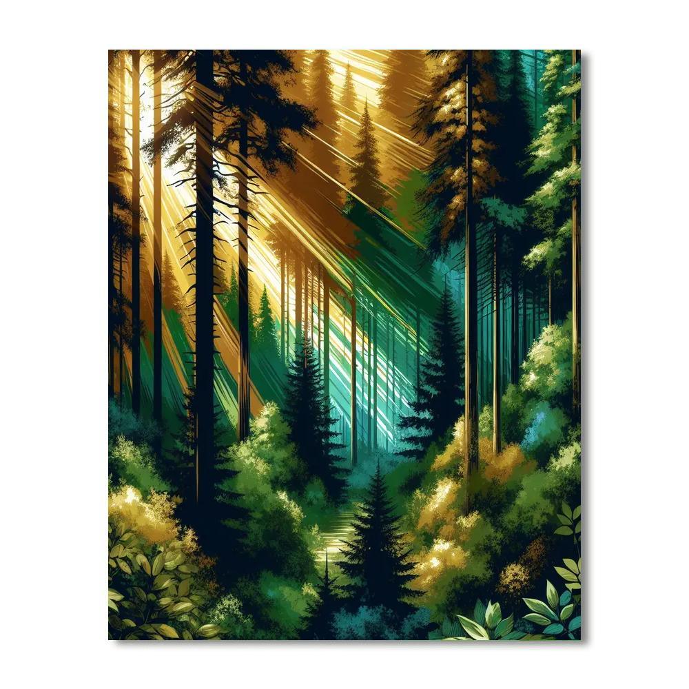 Lush Forest Enclave Paint By Color