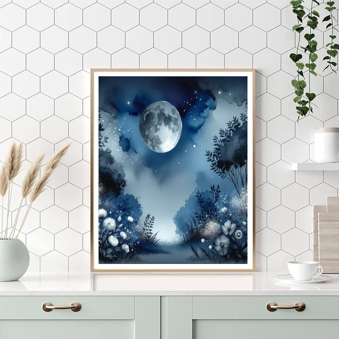 Moonlit Garden Serenade Paint By Numbers Art