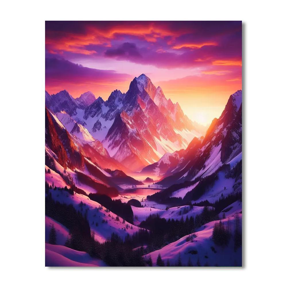 Sunset Mountain Escape Paint By Numbers Art