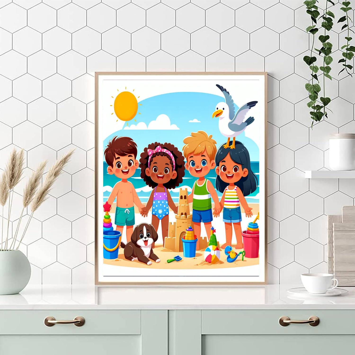 Friends At The Beach Paint By Numbers Kits