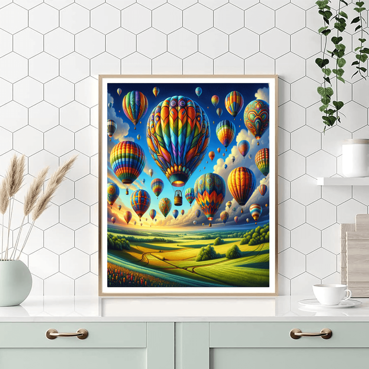 Whimsical Hot Air Balloon Festival - DIY Painting By Numbers Kit