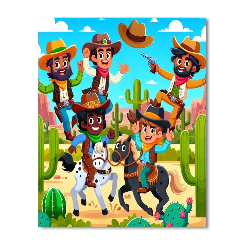 Exciting Wild West Showdown Painting Number Kit