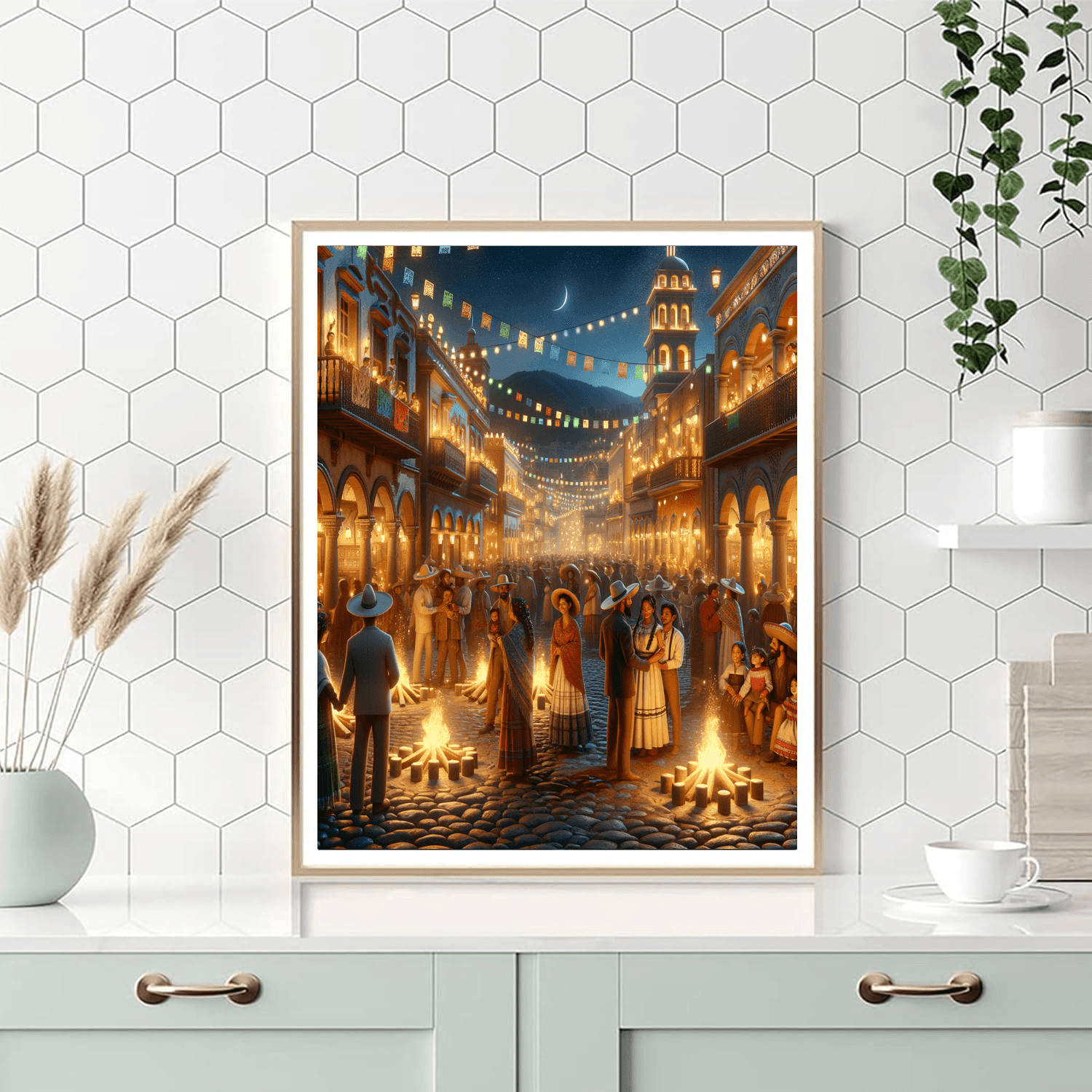 Noche De Las Luminarias - Mexico Numbered Painting Kits