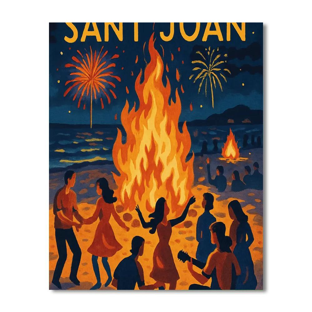 Feast Of Sant Joan - Spain Painting Number Kit