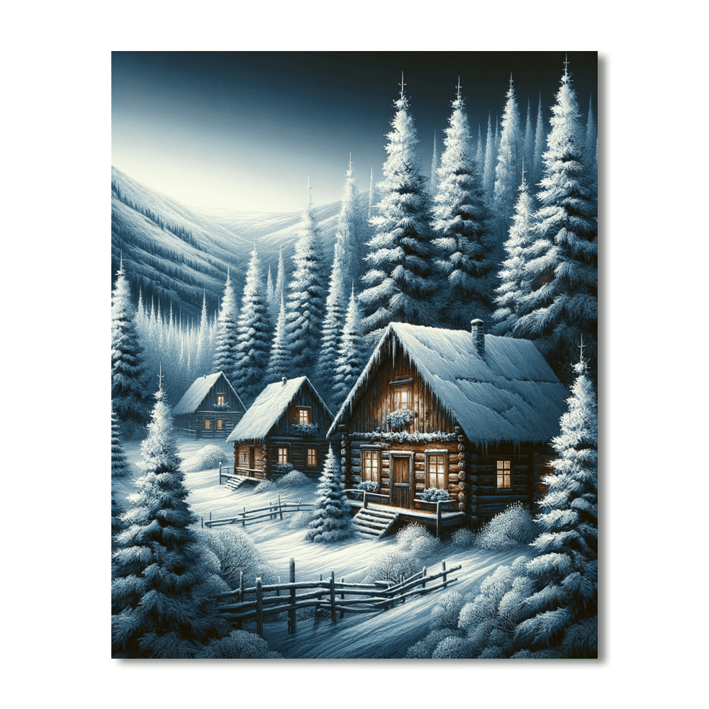 Nordic Winter Wonderland Painting Number Kit
