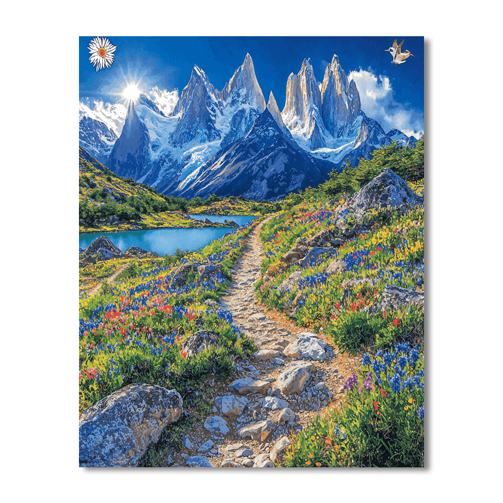 Hiking At Torres Del Paine DIY Paint By Numbers