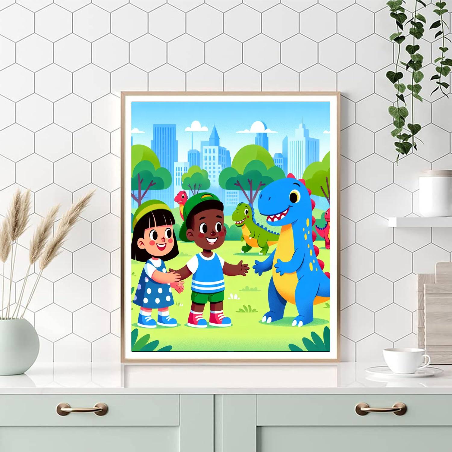 Dinosaur Park Extravaganza Number Painting