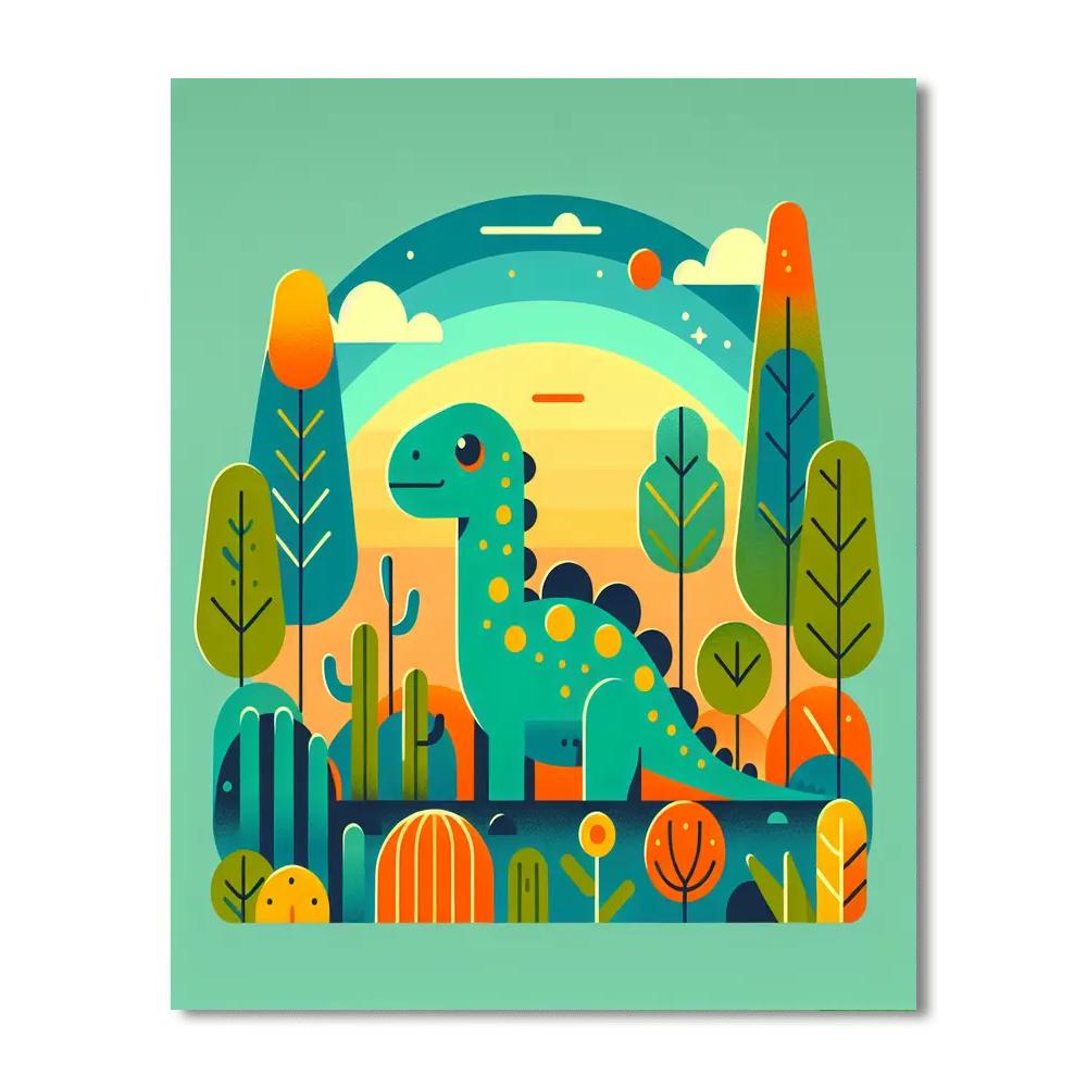 Prehistoric Dinosaur Kingdom Paint By Numbers Art