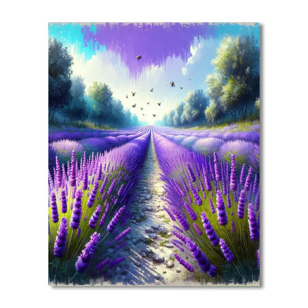 Lavender Fields Bliss Paint By Numbers Art