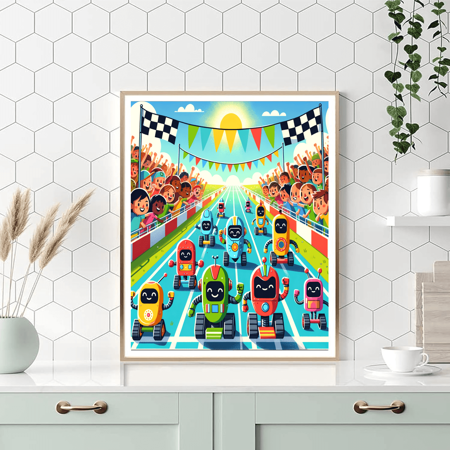 Cheery Robot Racers Numbered Painting Kits