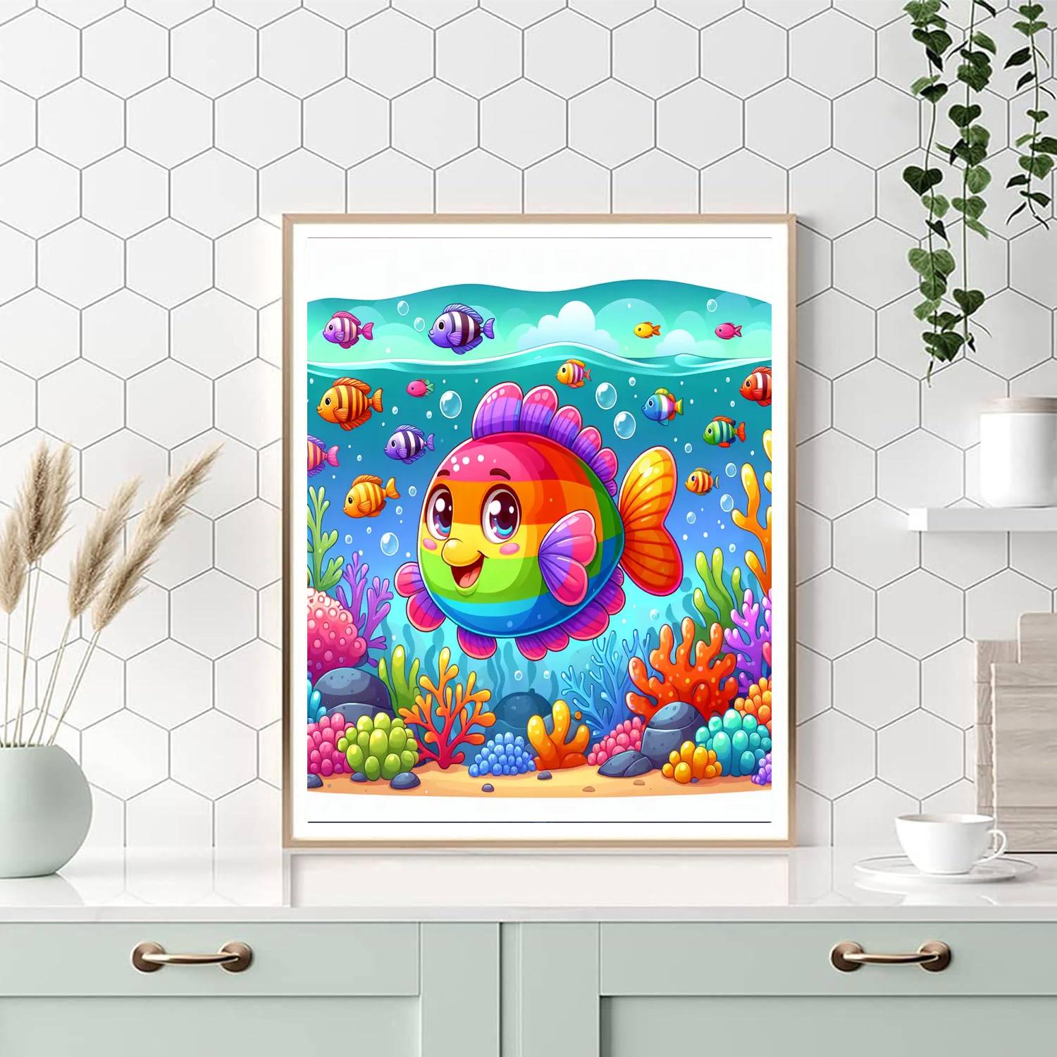 Sassy Rainbow Fish Numbered Painting Kits