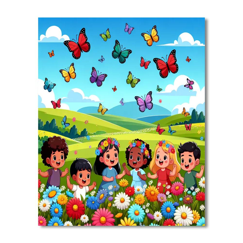 Charming Butterfly Fields Painting Number Kit