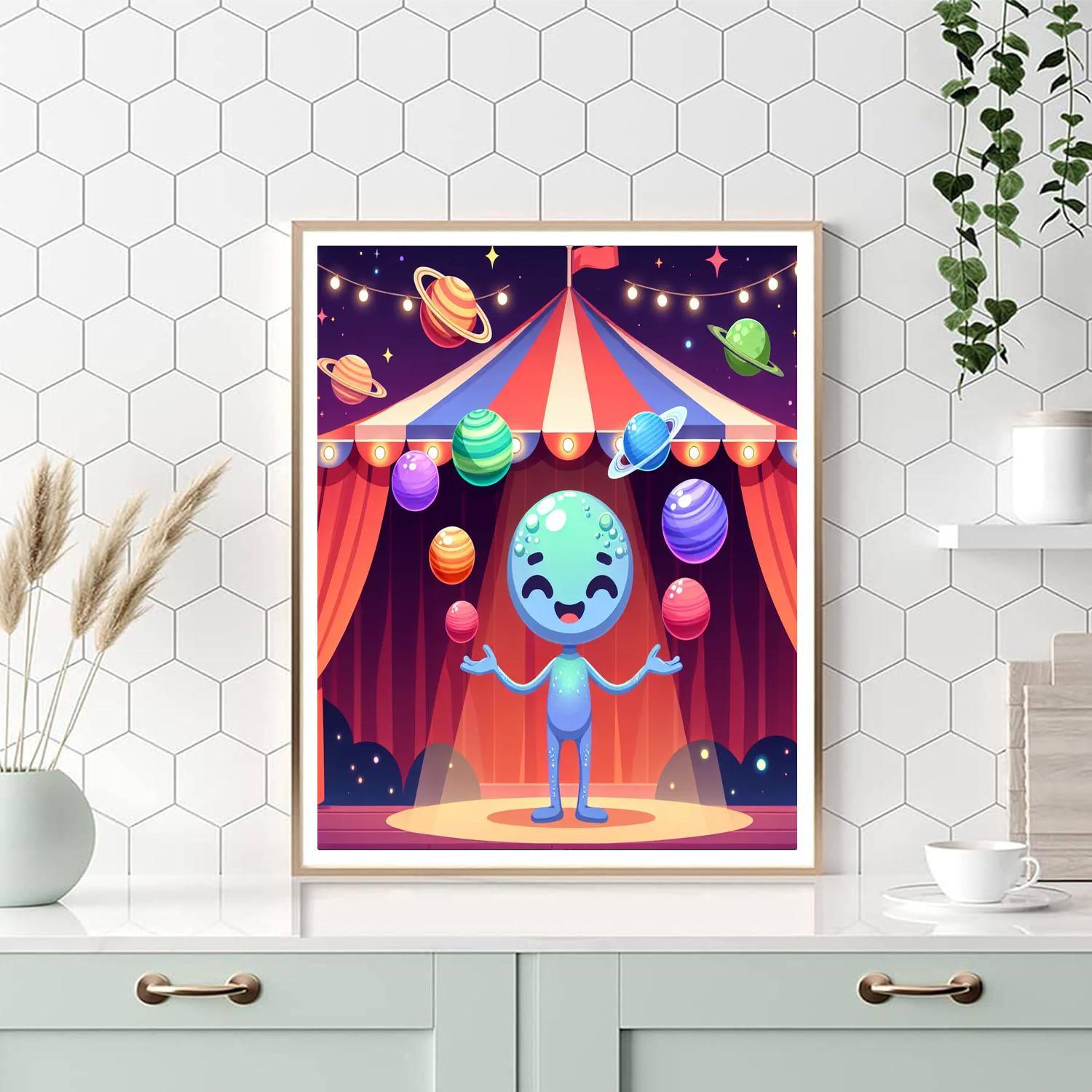 Cosmic Space Circus Painting Number Kit