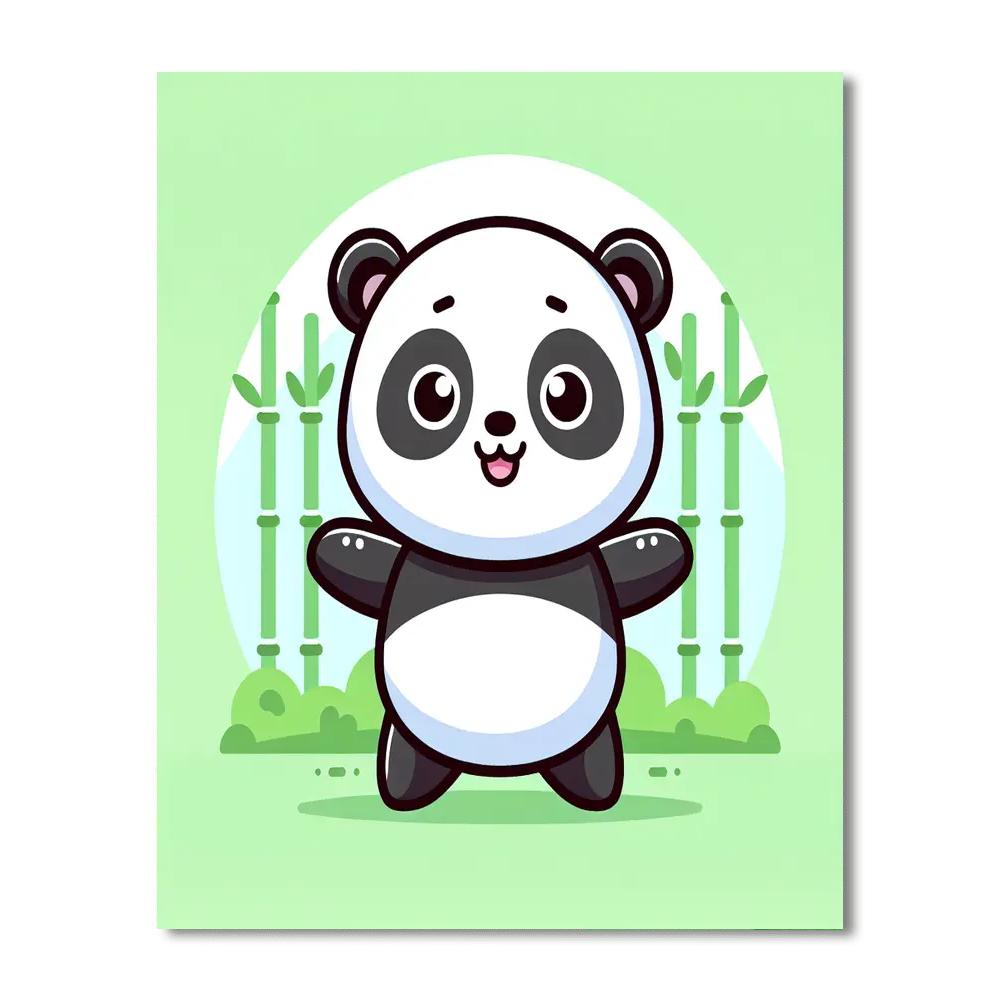 Silly Panda Paint By Numbers Art