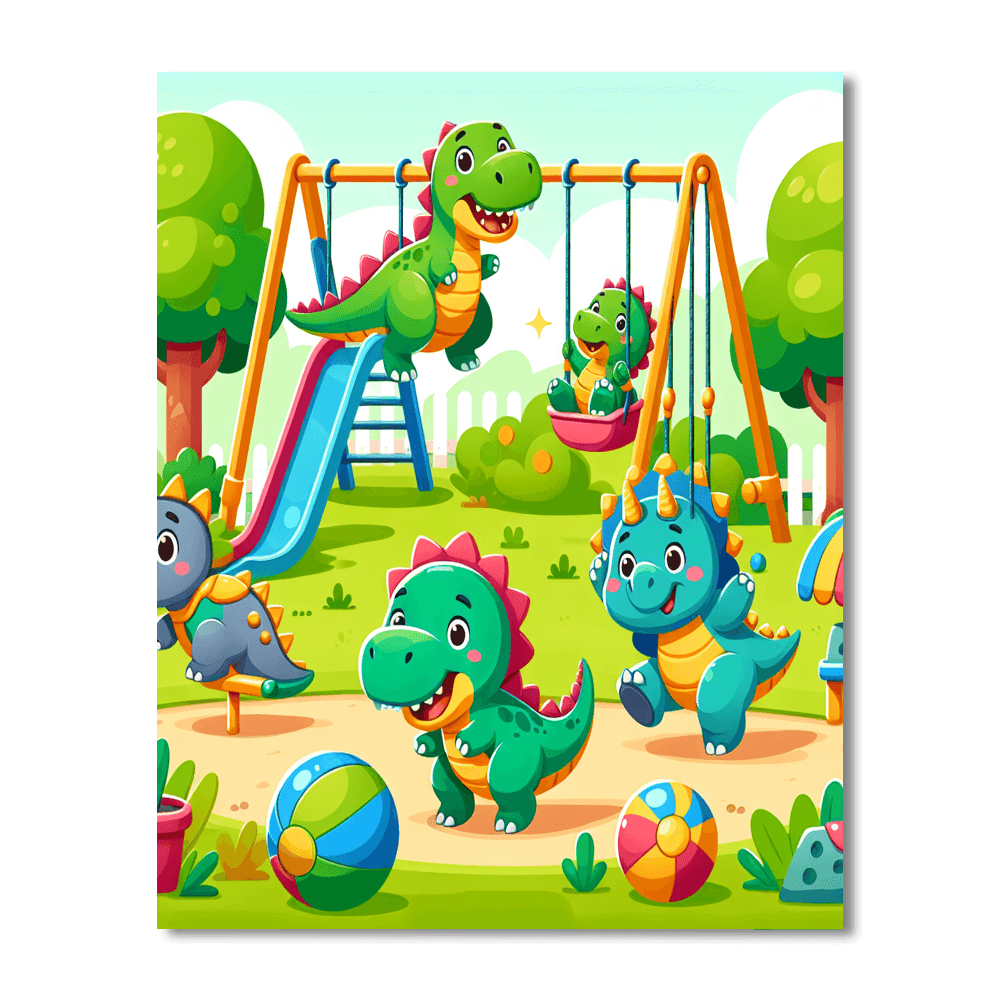 Dino Playground Fun Paint By Color