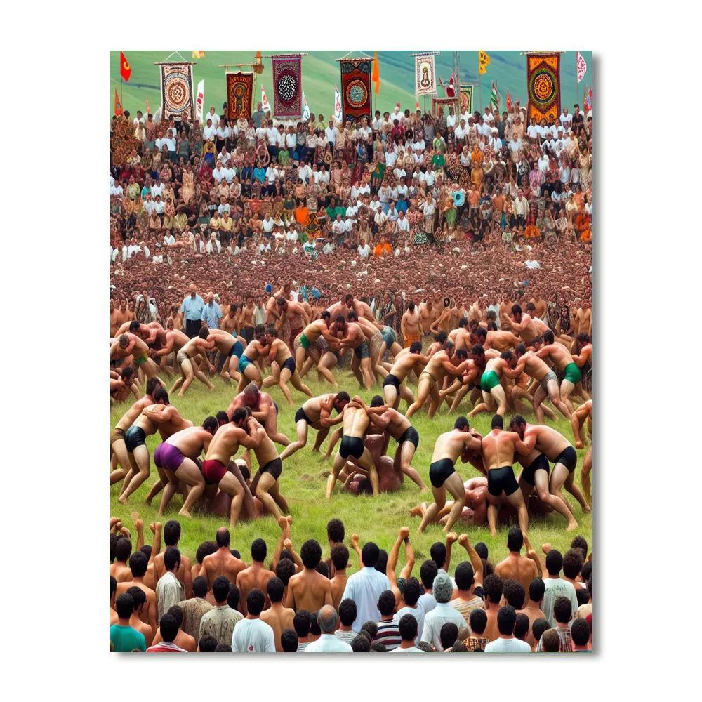 Kirkpinar Oil Wrestling Festival - Turkey Painting By Numbers Kit
