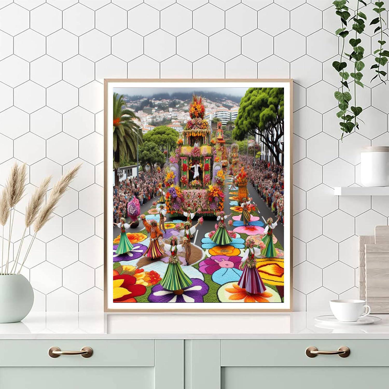Madeira Flower Festival - Portugal Painting Number Kit