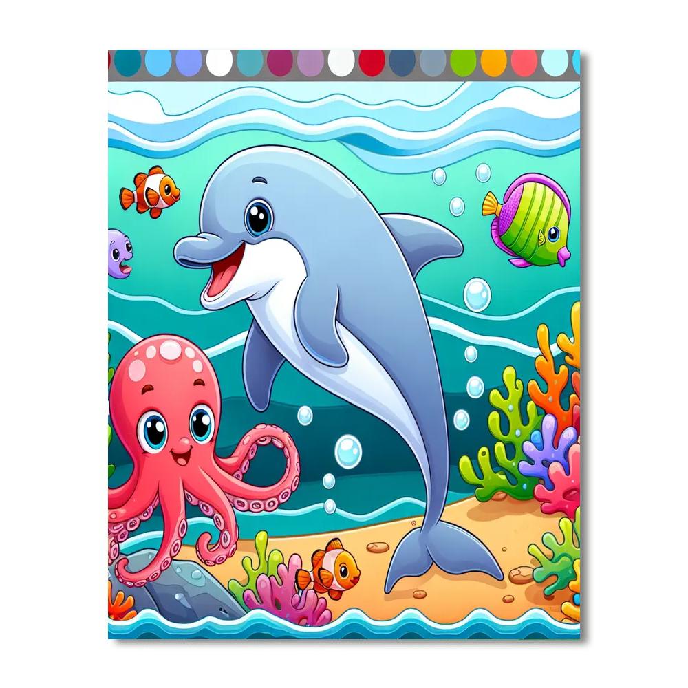 Charming Sea Creatures Number Painting