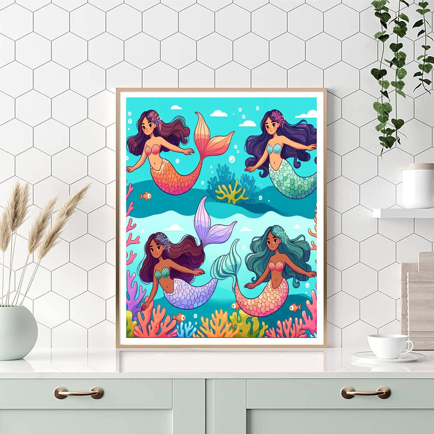 Majestic Mermaids Number Painting