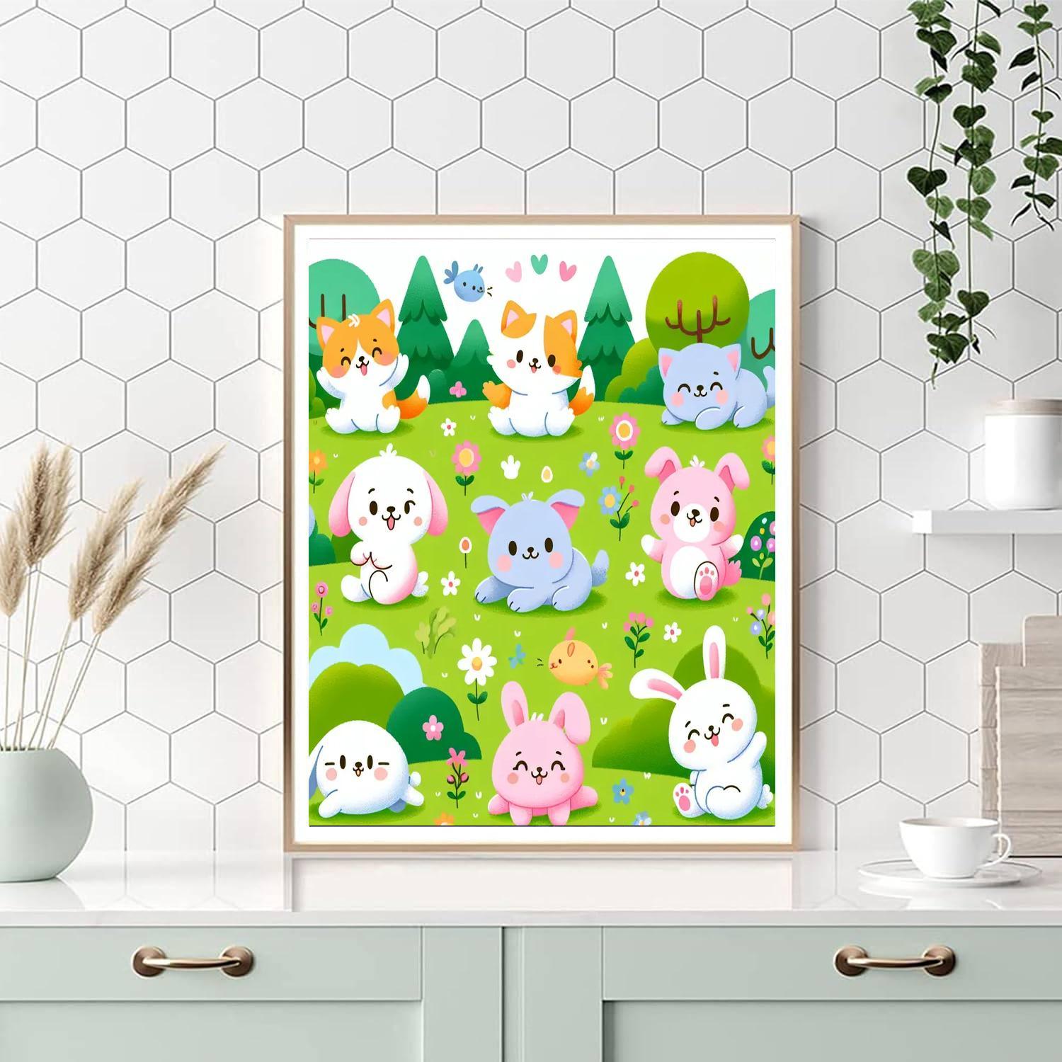Adorable Animals Painting Number Kit