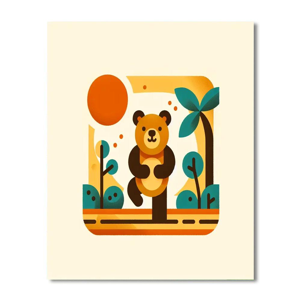 Sunny Sun Bear Paint By Numbers Art