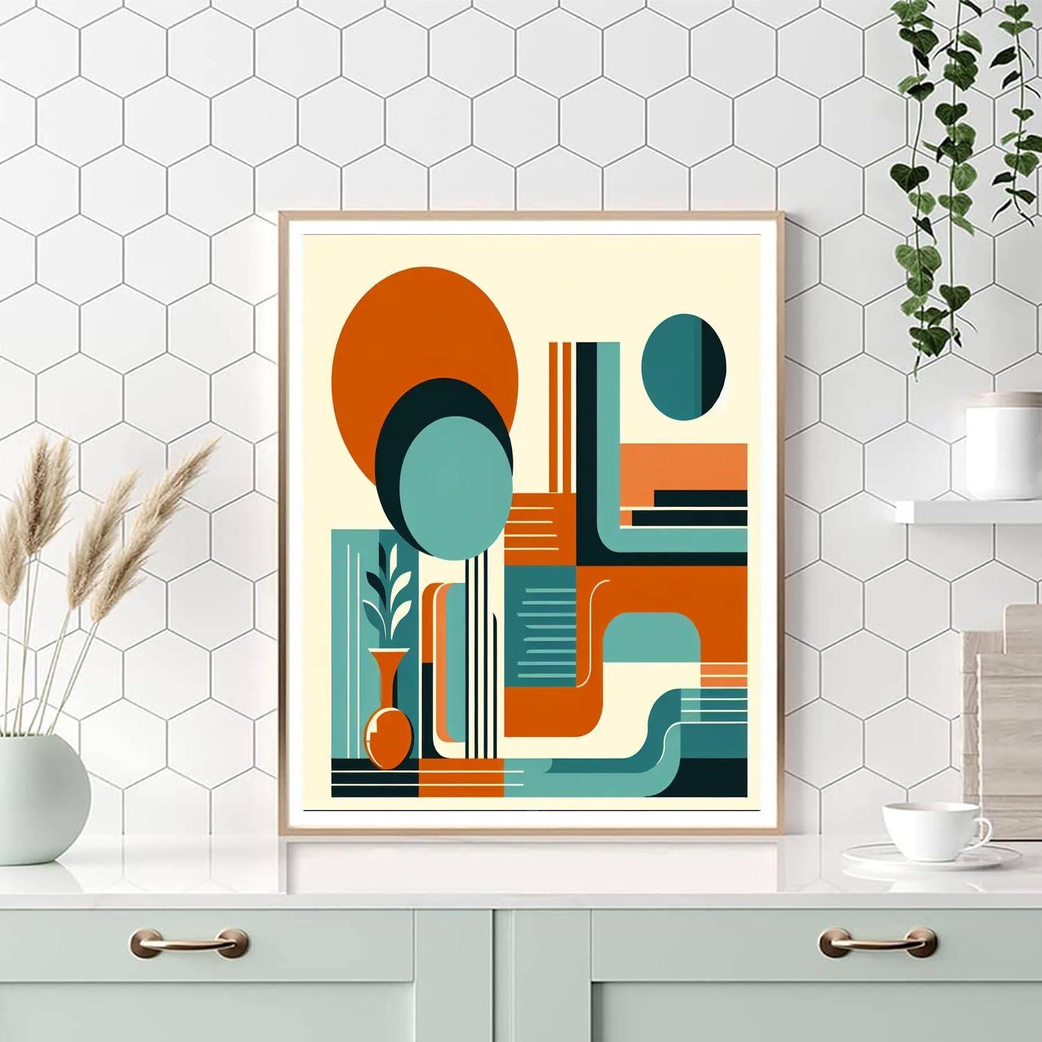Mid-century Abstract Wall Art Paint By Number
