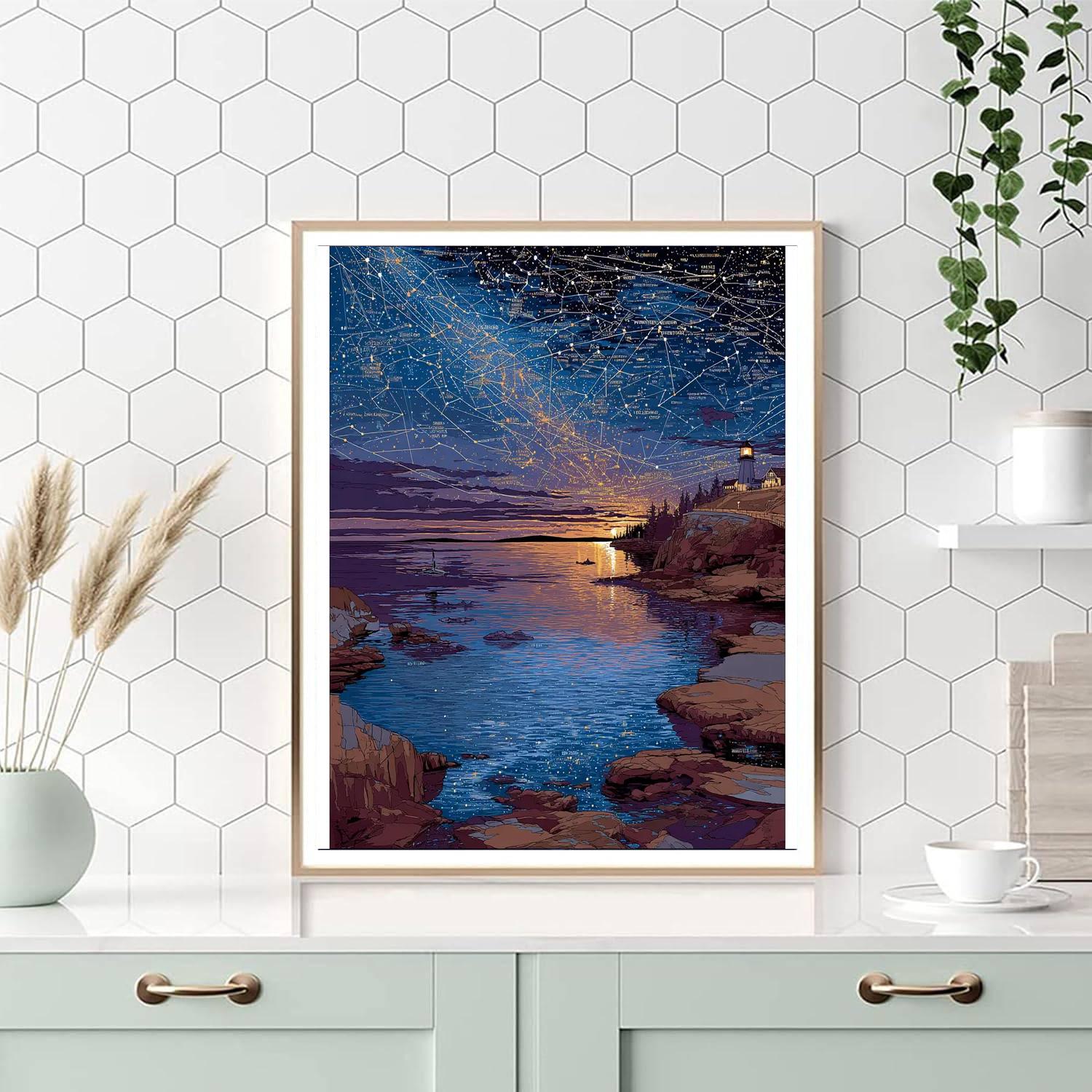 Bedtime Star Gazing Number Painting